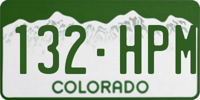 CO license plate 132HPM