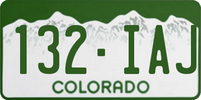 CO license plate 132IAJ