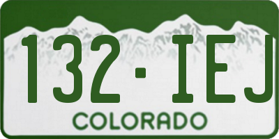 CO license plate 132IEJ