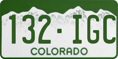 CO license plate 132IGC