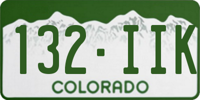 CO license plate 132IIK