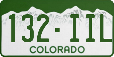 CO license plate 132IIL