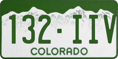 CO license plate 132IIV
