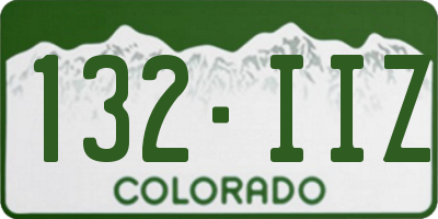 CO license plate 132IIZ