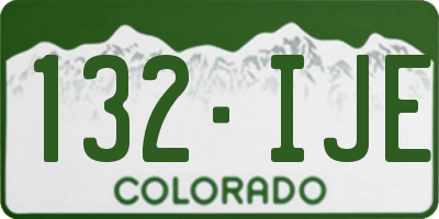 CO license plate 132IJE