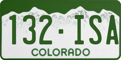 CO license plate 132ISA