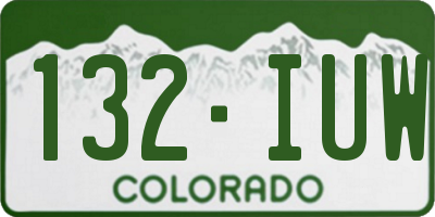 CO license plate 132IUW