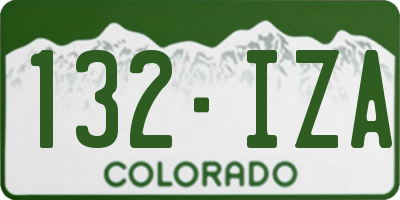 CO license plate 132IZA