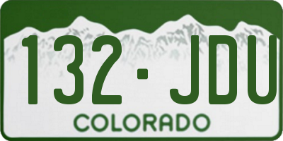 CO license plate 132JDU