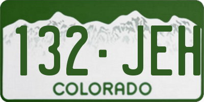 CO license plate 132JEH