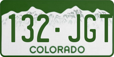 CO license plate 132JGT