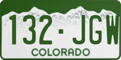 CO license plate 132JGW
