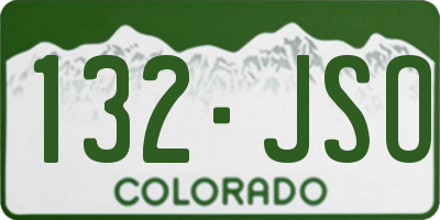 CO license plate 132JSO