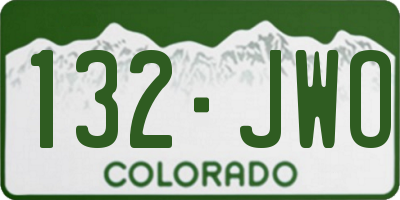 CO license plate 132JWO