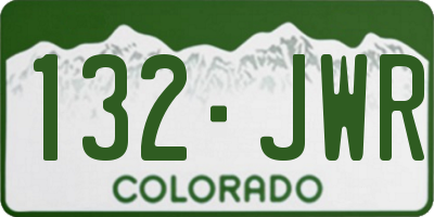 CO license plate 132JWR