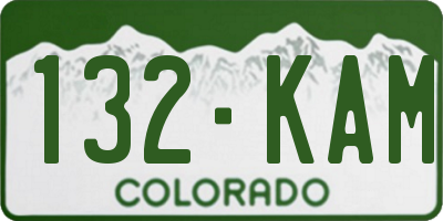 CO license plate 132KAM