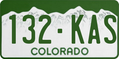 CO license plate 132KAS