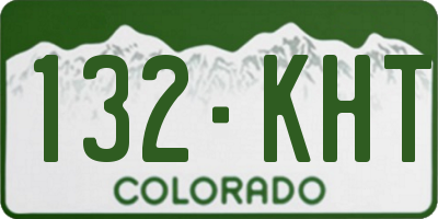 CO license plate 132KHT