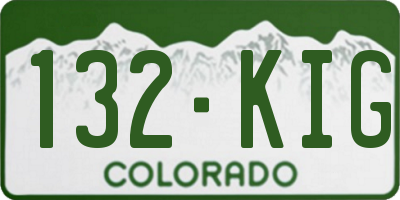 CO license plate 132KIG