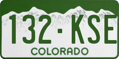 CO license plate 132KSE