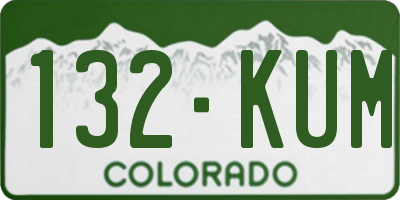 CO license plate 132KUM