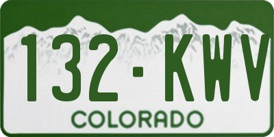 CO license plate 132KWV