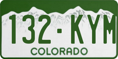 CO license plate 132KYM