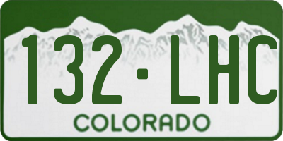 CO license plate 132LHC