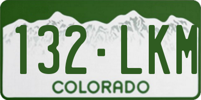 CO license plate 132LKM