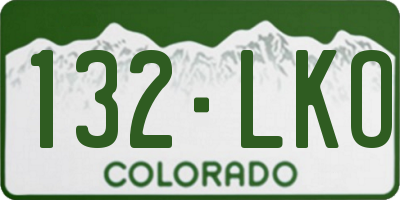 CO license plate 132LKO