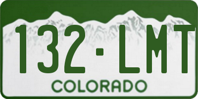 CO license plate 132LMT