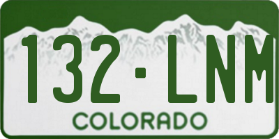 CO license plate 132LNM