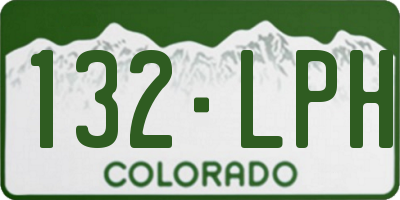 CO license plate 132LPH