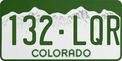 CO license plate 132LQR