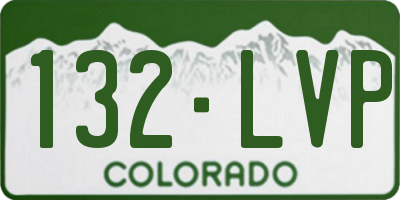 CO license plate 132LVP