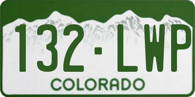 CO license plate 132LWP