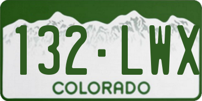 CO license plate 132LWX