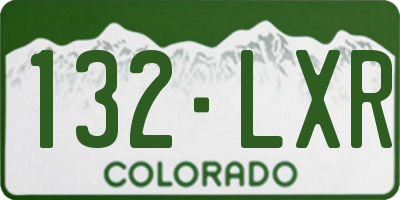 CO license plate 132LXR