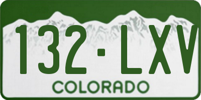 CO license plate 132LXV