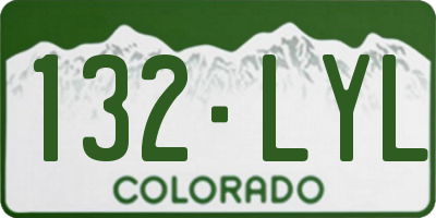 CO license plate 132LYL