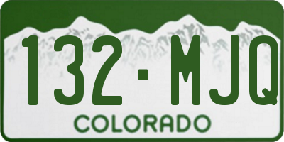 CO license plate 132MJQ