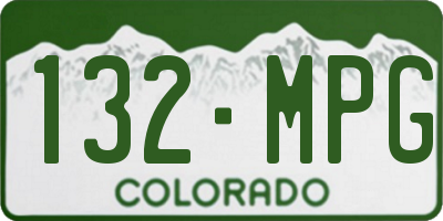 CO license plate 132MPG