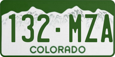CO license plate 132MZA