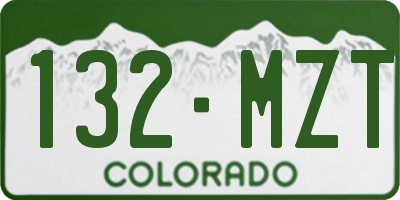 CO license plate 132MZT