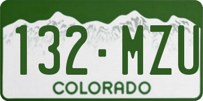 CO license plate 132MZU