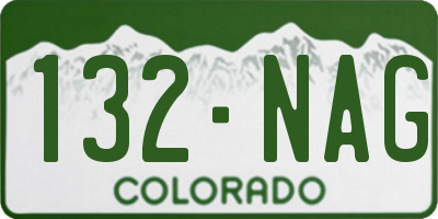 CO license plate 132NAG