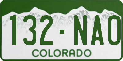 CO license plate 132NAO
