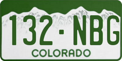 CO license plate 132NBG
