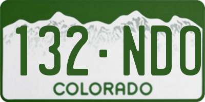 CO license plate 132NDO
