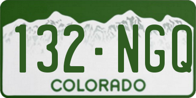 CO license plate 132NGQ